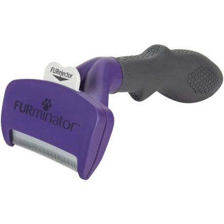 Щетка-триммер FURminator M/L для больших кошек короткошерстных пород, фиолетовый/серый