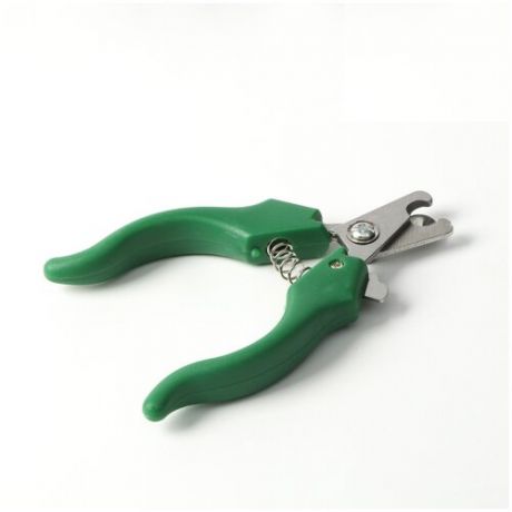 Когтерез боковой малый с фигурными ручками, отверстие 9 мм, зелёный