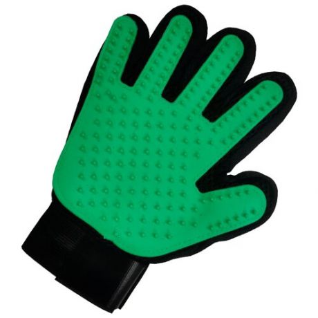 Перчатка массажная для вычесывания шерсти животных STEFAN, зеленый, 23х17см, PMG-1201GR / пуходерка