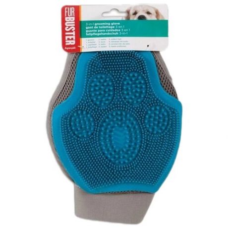 Щетка-варежка Aspen Pet 3-In-1 Dog Grooming Glove, синий