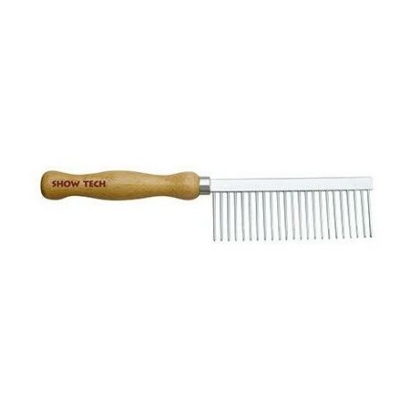Расческа для животных SHOW TECH "PRO Wooden Comb", 24 см, с зубчиками 3,2 мм, частота 4 мм