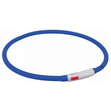 Мигающее кольцо для собак USB, силикон, XS–XL: 70 см/ф 10 мм, королевский синий, Trixie (товары для животных, 12642)