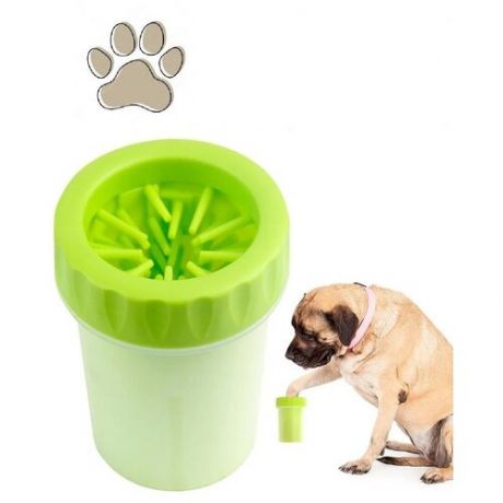 Лапомойка силиконовая для кошек и собак , зеленая / Ванночка для мойки лап Зеленая