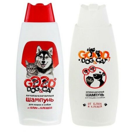 Шампунь антипаразитарный "Good Dog&Cat" для кошек и собак, 250 мл, микс