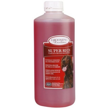 Шампунь для собак "Супер красный" - Super Red Shampoo для красной (рыжей), черной, шоколадной шерсти, суперконцентрированный, 5000 мл