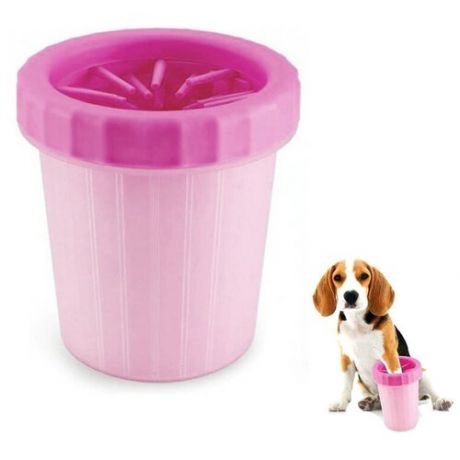 Лапомойка силиконовая для мелких пород собак, 10 см, розовая