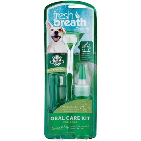 Комплект Tropiclean Fresh Breath для ухода за зубами для собак