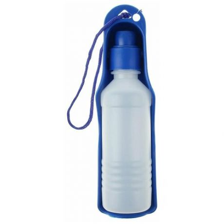 Бутылка дорожная для воды С емкостью- поилкой 250 МЛ (20 СМ) Цвет: Фиолетовый