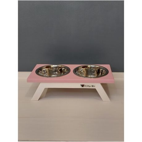 Миска для кошек и собак на подставке 2шт. по 200мл. Pepilota Сфинкс высотой 7см. ц. Розовый