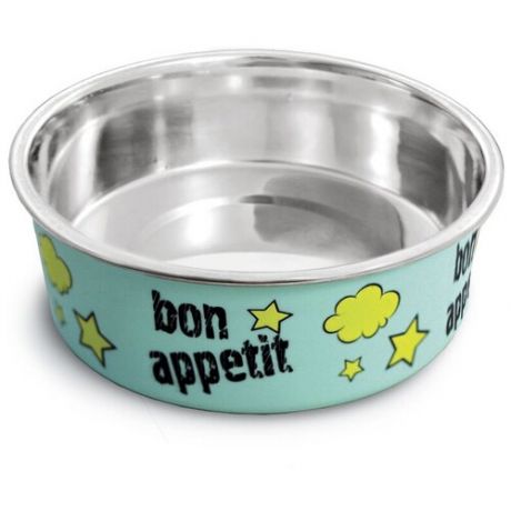 Миска TRIOL "Bon Appetit" для кошек и собак, металлическая на резинке 150 мл