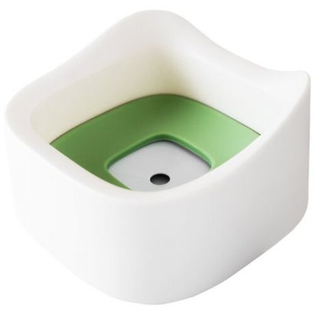 Миска для воды 1,4 л, цвет белый, зеленый, 20х11х20 см, Pets & Friends PF-BOWL8-03
