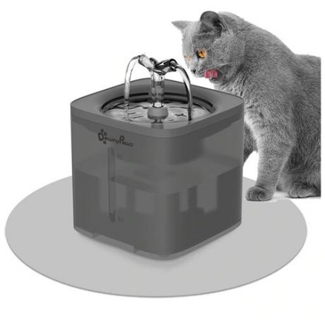 Автопоилка фонтанчик для кошек и собак с датчиком движения DownyPaws (1.8л, ИК датчик движения, фильтры, насос 2 скорости, аксессуары для чистки)