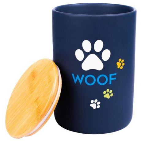 КерамикАрт Woof / Бокс керамический для хранения корма для собак Черный 1900 мл