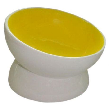 Миска для животных FOXIE Dog Bowl желтая керамическая 13х13х11см 170мл