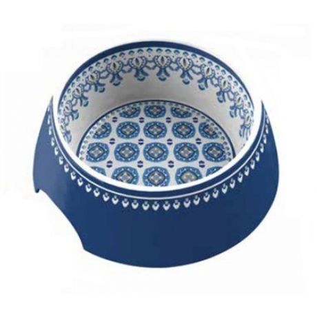 Миска для животных TARHONG "Moroccan", синяя с рисунком, 18х18х7.1см (590мл)