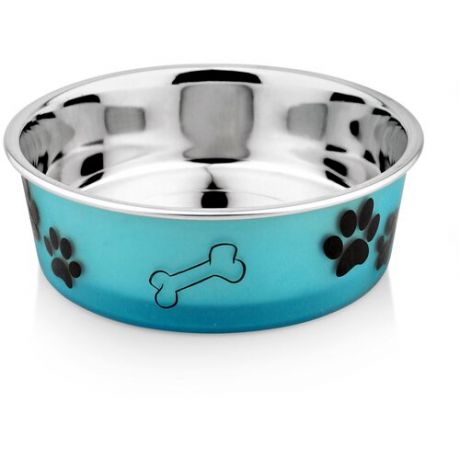 Миска Lilli Pet METAL STAR Paw&bone для животных, 440мл, голубая
