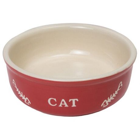 Миска керамическая 0,24л красная CAT