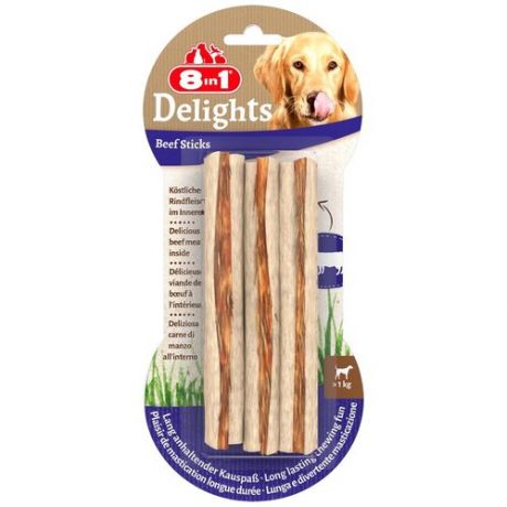 Лакомство для собак 8 In 1 Delights Beef Sticks (13 см), 75 г