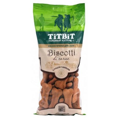 Лакомство для собак Titbit Печенье Бискотти с рубцом говяжьим, 350 г