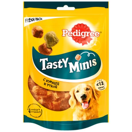 Лакомство для собак Pedigree Tasty Minis ароматные кусочки с курицей, 130 г