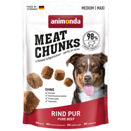 Лакомство для собак Animonda Meat chunks для средних и крупных пород с говядиной, 80 г