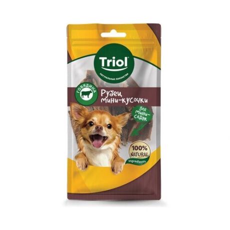 Triol (лакомства) Рубец говяжий мини-кусочки для мини-собак, 25г 10171066, 0,025 кг, 43472 (26 шт)