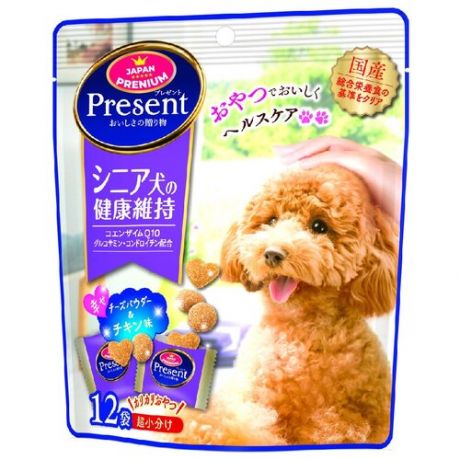 Хрустящее лакомство Japan Premium Pet PRESENT для пожилых собак с глюкозамином для здоровых суставов, 36 г