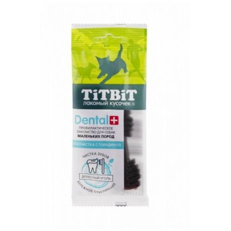 Лакомство TiTBiT Жевательный снек DENTAL+ зубочистка с говядиной для собак маленьких пород 44162