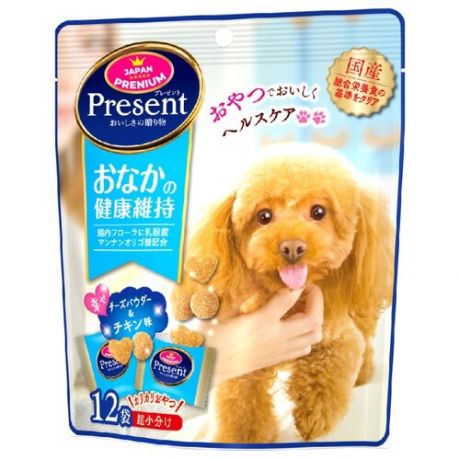Хрустящее лакомство Japan Premium Pet PRESENT для собак с олигосахаридами, лакто- и бифидобактериями для здорового пищеварения, 36 г