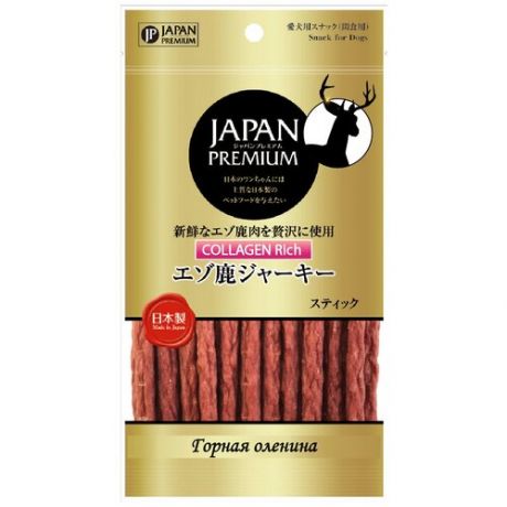 Японский горный олень Japan Premium Pet в виде нарезанных колбасок салями с коллагеном. Серия Japan Gold