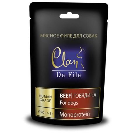 Clan De File лакомство для взрослых собак всех пород, говядина 40 гр (26 шт)