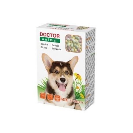 Бионикс Мультивитаминное лакомство Doctor Animal Mix, для собак, 120 таблеток 116072, 0,055 кг, 54184 (34 шт)