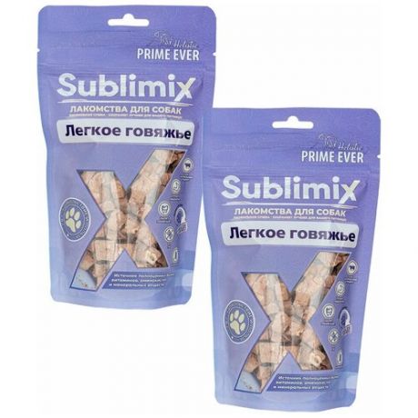 Лакомство для собак говяжье легкое Prime Ever Sublimix, упаковка 2 шт х 30 г