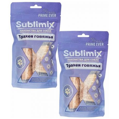 Лакомство для собак трахея говяжья Prime Ever Sublimix, упаковка 2 шт х 50 г