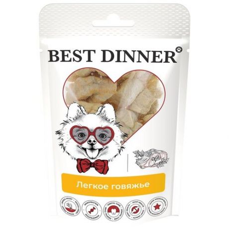 Лакомство Best Dinner Freeze Dry для собак малых пород лёгкое говяжье 5 шт х 30 г