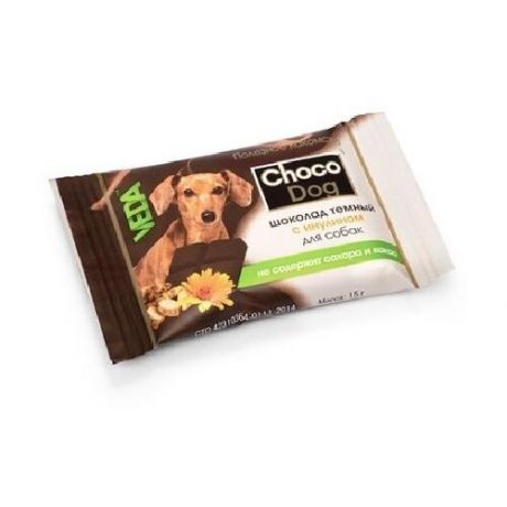 Веда choco dog шоколад темный с инулином для собак, 0,015 кг