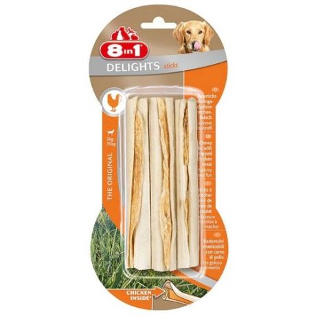 Палочки 8in1 delights sticks 3 шт., 25 г/шт, с куриным мясом, для маленьких и средних собак