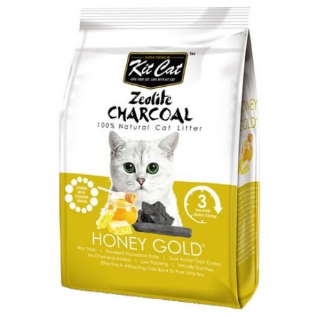Комкующийся наполнитель Kit Cat Zeolite Charcoal Honey Gold, 4 кг 4 кг
