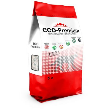 Комкующийся наполнитель ECO-Premium Green, 5 л 1.9 кг 5 л