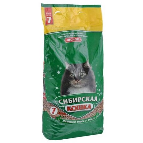 Наполнитель сибирская кошка лесной 7 л древесный (2 шт)