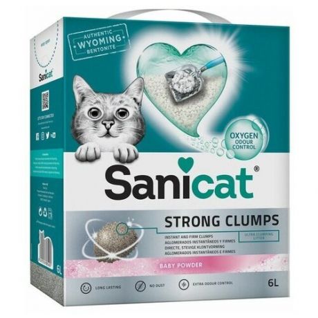 Комкующийся наполнитель Sanicat Strong Clumps Baby Powder (2,3 кг) 2.3 кг 6 л