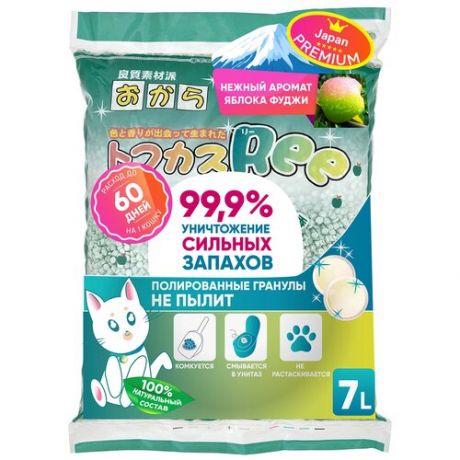 Комкующийся наполнитель Japan Premium Pet Тофу с натуральным яблоком (7 л) 7 л