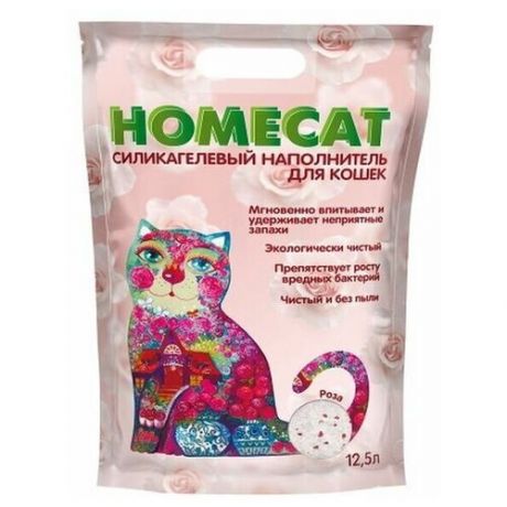 Наполнитель Homecat Роза впитывающий силикагелевый для кошачьих туалетов (12,5 л (5,07 кг))