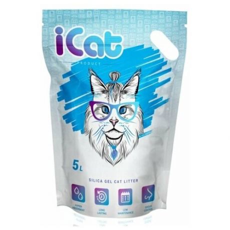 iCat Наполнитель силикагелевый для кошачьего туалета 5 л.