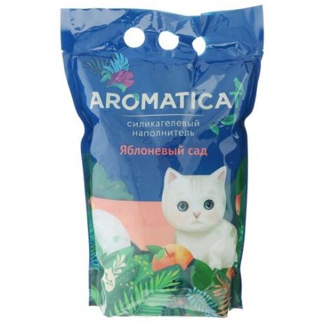 Впитывающий наполнитель AromatiCat силикагелевый Яблоневый сад 1.2 кг 3 л