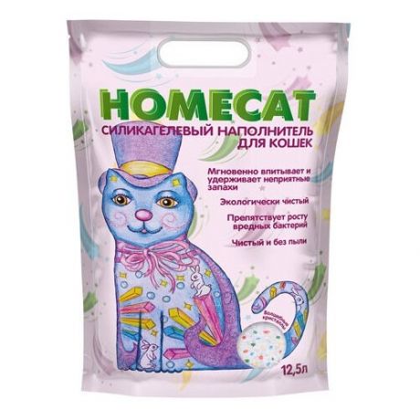 Наполнитель Homecat Волшебные кристаллы силикагелевый для кошачьих туалетов (12,5 л, (5,1 кг))