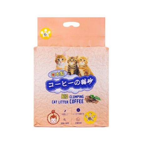 HAKASE AREKKUSU Комкующийся наполнитель Тофу Кофе 6л, 2,8 кг (2 шт)