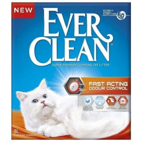 Ever Clean (Эвер Клин) 6л Fast Acting комкующийся наполнитель для кошек мгновенный контроль запахов