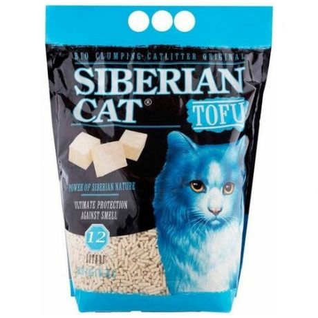 Сибирская кошка TOFU комкующийся соевый наполнитель для кошачьих туалетов, кофе 12 л (2 шт)