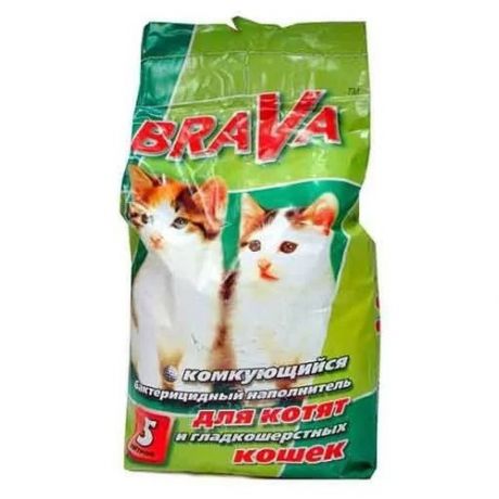 Комкующийся наполнитель Brava для котят и гладкошерстных кошек, 5 л 5 л